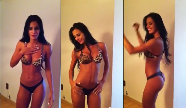 Lorena Bueri, Gata do Paulistão, grava vídeo dançando de lingerie (Foto: YouTube / Reprodução)