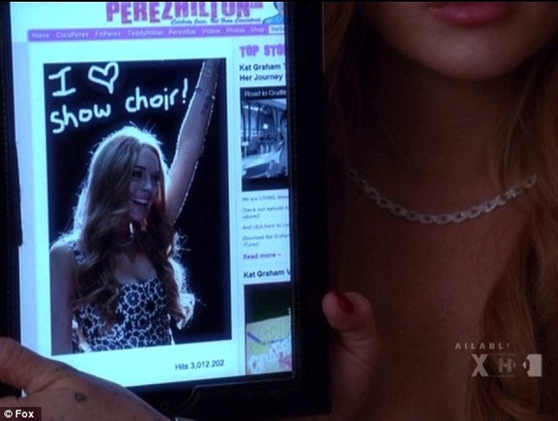 Lindsay Lohan em cena de 'Glee' (Foto: Reprodução/Fox)