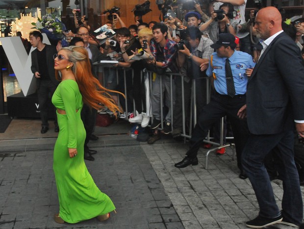 Lady Gaga na cidade de Taipei, em Taiwan (Foto: AFP/ Agência)