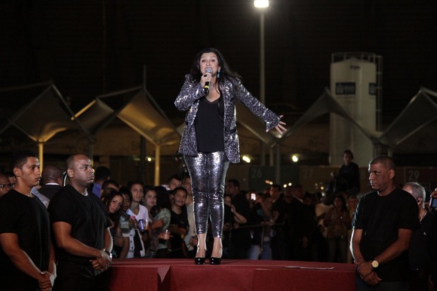 Regina Casé na abertura do DVD de Arlindo Cruz no Rio (Foto: Isac Luz/EGO)