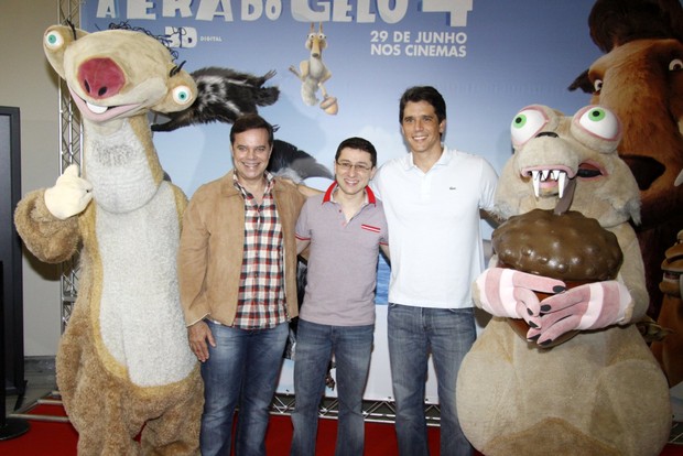 Diogo Vilela, Tadeu Mello e Márcio Garcia na pré-estreia de 'A Era do Gelo 4' (Foto: Felipe Assumpção / AgNews)