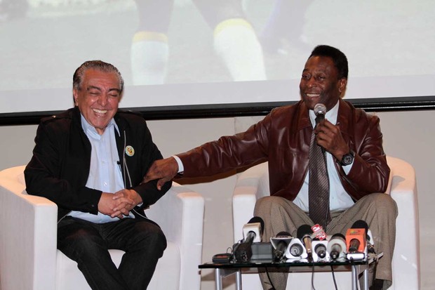 Maurício de Sousa e Pelé (Foto: Orlando Oliveira / AgNews)