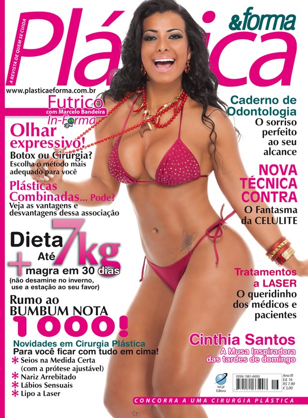 Cinthia Santos (Foto: Fábio Tieri/ Divulgação/ Revista Plástica e Forma)