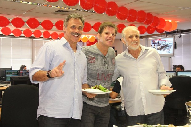 Oscar Magrini, Raul Gazola e Francisco Cuoco no 3º Charity Day (Foto: Onofre Veras / AgNews)