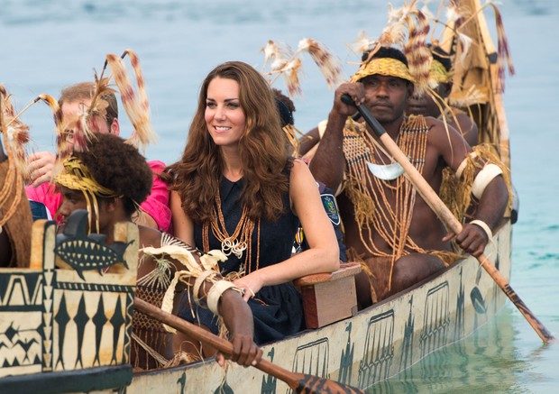 Kate Middleton e  Príncipe William nas Ilhas Salomão (Foto: Getty Images/Agência)