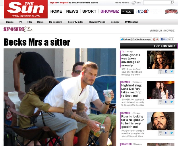 David Beckham e Victoria (Foto: The Sun/Reprodução)