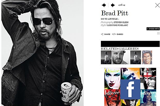 Brad Pitt posa para revista 'Interview' (Foto: Steven Klein/Interview Magazine)