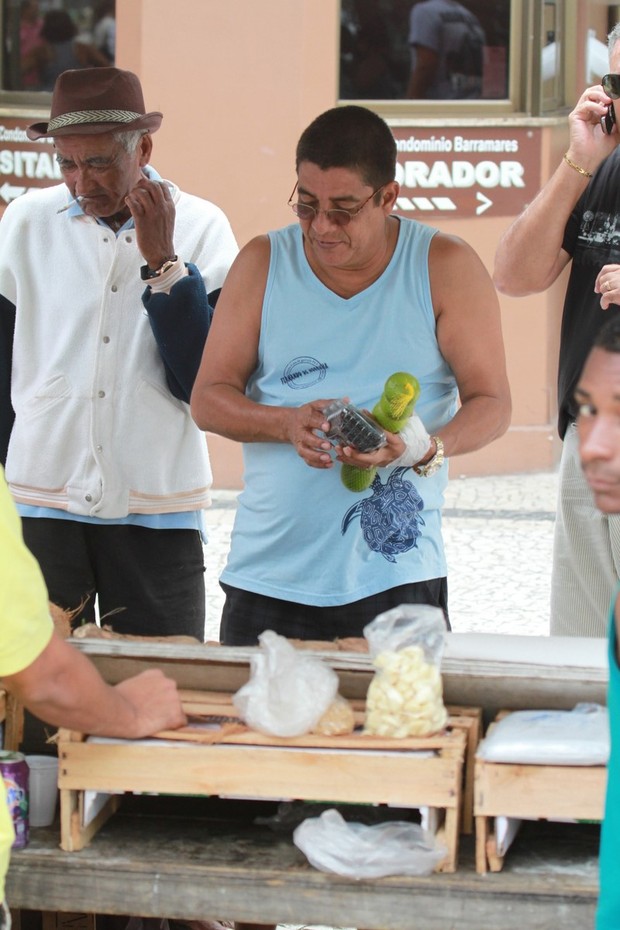 Zeca Pagodinho vai em feira na praia da Barra da Tijuca (Foto: Dilson Silva / Agnews)