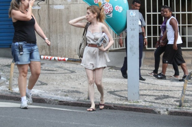 Camila Morgado durante gravação em Salvador (Foto: Rodrigo dos Anjos/AgNews)