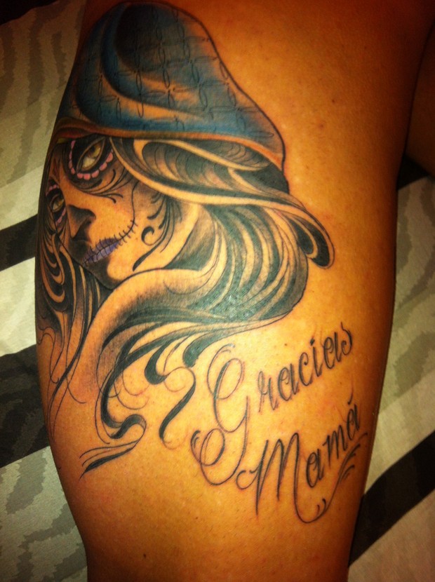 Ex-BBB Diogo faz tatuagem exótica para homenagear a mãe (Foto: Dilvugação/Arquivo Pessoal)