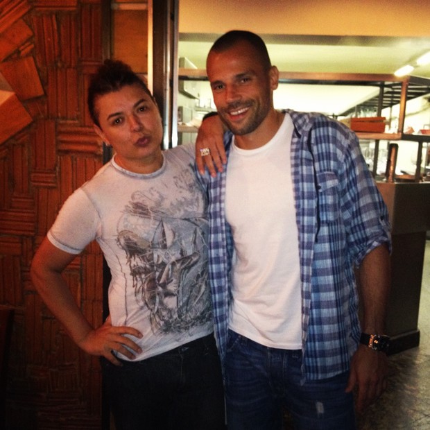 David Brazil e Diego Cavalieri em churrascaria no Rio (Foto: Instagram/ Reprodução)