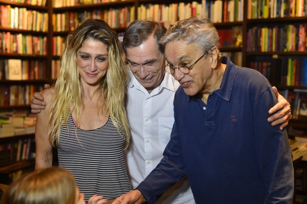 Amora Mautner, Jorge Mautner e Caetano Veloso em lançamento de CD no Rio (Foto: André Muzell / Ag. News)