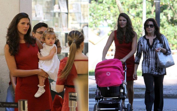 Daniella Sarahyba passeia com a filha em shopping do Rio (Foto: André Freitas / AgNews)
