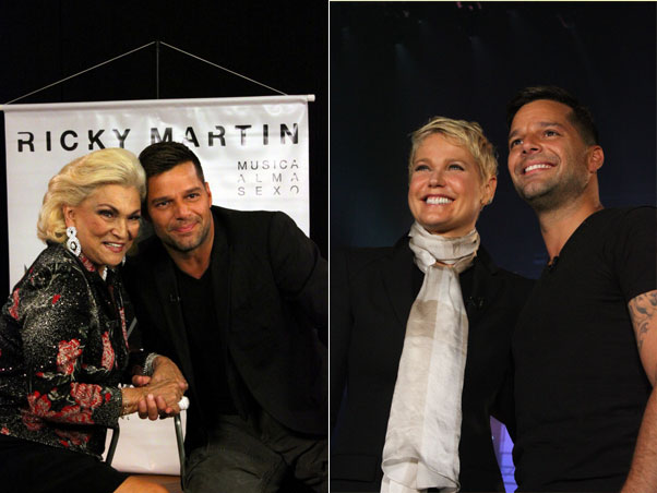 Ricky Martin com Hebe e Xuxa (Foto: Guilherme Oliveira/Divulgação)