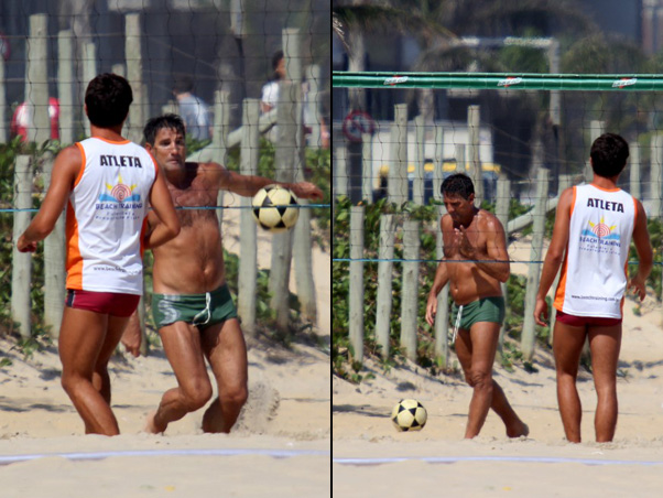 Renato Gaúcho na praia de Ipanema, no Rio 2 (Foto: Agnews/ Wallace Barbosa)