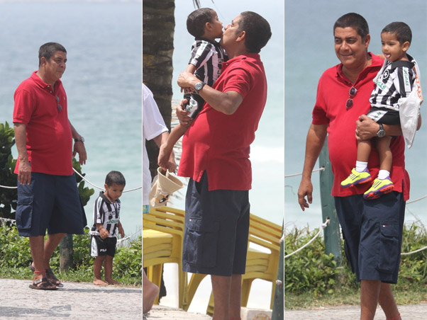 Zeca Pagodinho curte o netinho Noah (Foto: Delson Silva / Ag News)