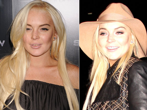 Antes e depois Lindsay Lohan (Foto: Getty Images/Agência X17)