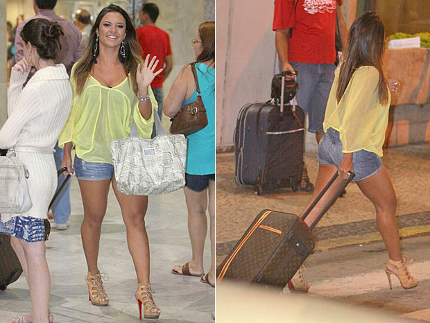 Carol Abranches em aeroporto do Rio (Foto: Leotty Jr/Ag News)
