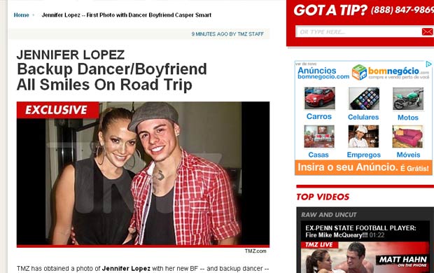 Jennifer Lopez com suposto affair (Foto: Reprodução/TMZ)