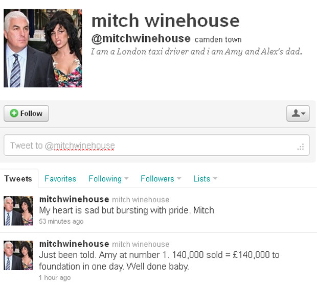 Twitter Mitch Winehouse (Foto: Reprodução/Twitter)
