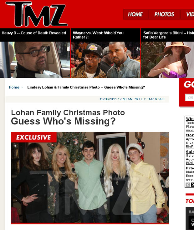 Lindsay Lohan e familia no Natal (Foto: TMZ/Reprodução)