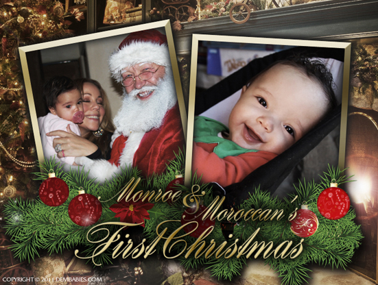 Cartão de Natal com os gêmeos de Mariah Carey (Foto: Reprodução Dem Babies)