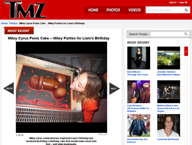 Miley Cyrus bolo (Foto: TMZ/Reprodução)