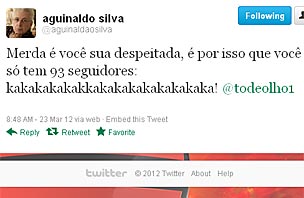 Aguinaldo Silva discute com seguidora do Twitter (Foto: Twitter/Reprodução)