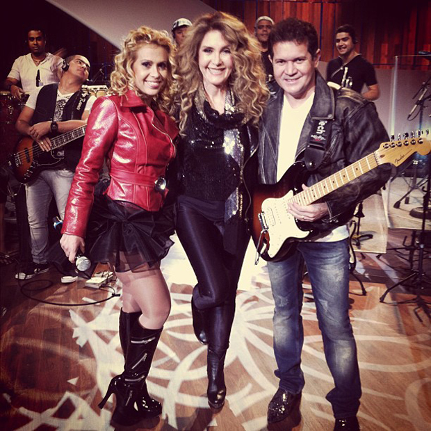 Calypso grava com Wanderléia o programa 'Som Brasil' (Foto: Divulgação)