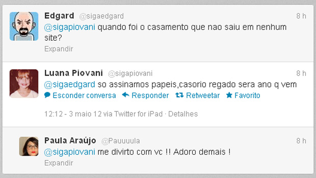 Luana Piovani responde fã sobre seu casamento com Pedro Scooby (Foto: Twitter / Reprodução)