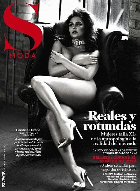Modelo plus size Candice Huffine na capa da revista espanhola 'S Moda' (Foto: Reprodução)