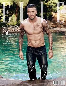 David Beckham na capa da edição de julho da revista 'Elle' inglesa (Foto: Reprodução)