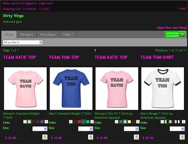 Site vende camisetas sobre divórcio de Tom Cruise e Katie Holmes (Foto: Reprodução)