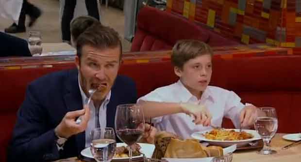 David Beckham e filho participam de reality show  (Foto: Reprodução/YouTube)