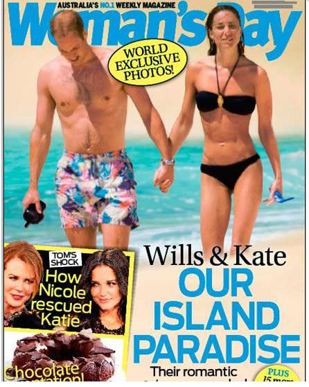 A capa da revista australiana com o casal real na praia (Foto: Reprodução/Divulgação)