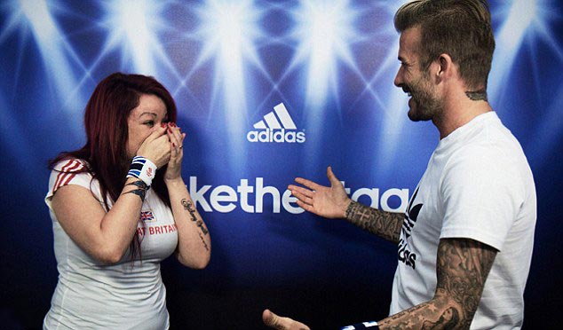 David Beckham encontra com fã (Foto: Reprodução)