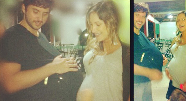 Claudia Leitte e marido, grávidos (Foto: Instagram / Reprodução)