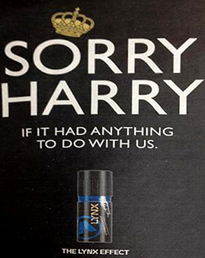 Marca de desodorante faz piada com nudez do príncipe Harry (Foto: Reprodução)