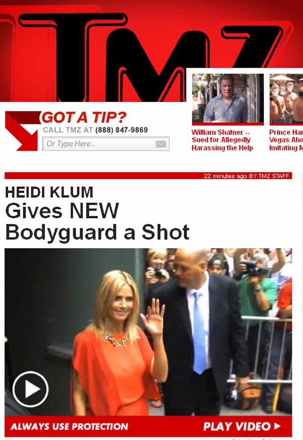 Heidi Klum teria mudado de guarda-costas após ser acusada de traição pelo ex-marido, Seal (Foto: Reprodução/TMZ)