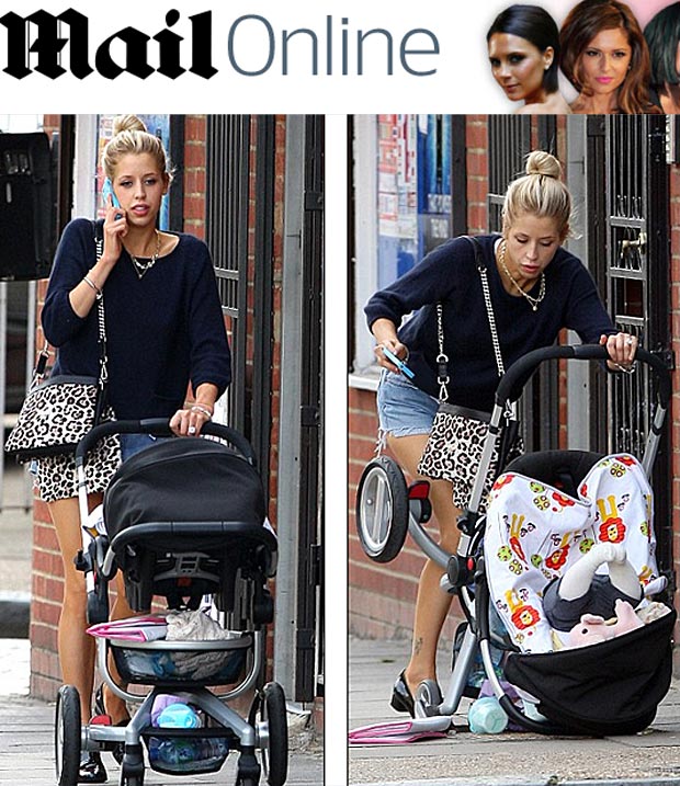 Peaches Geldof deixa carrinho do filho virar na rua (Foto: Reprodução/Daily Mail)