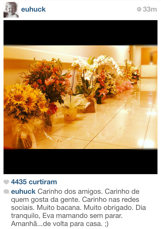 Luciano Huck posta foto de flores na maternidade (Foto: Instagram / Reprodução)