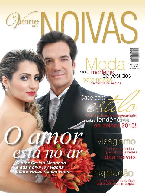 Carlos Machado e sua noiva, Ivy Rocha, na capa da revista 'Vitrine' (Foto: Divulgação / Celso Luis by Criativy Filmagens e Fotos)