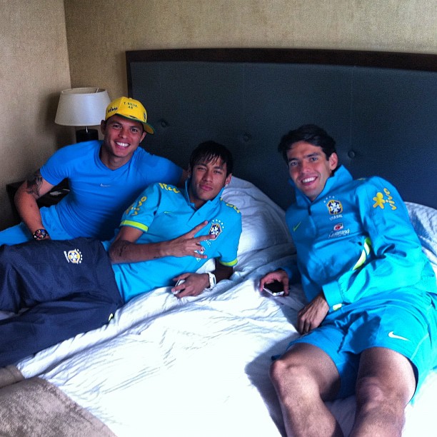Thiago Silva, Neymar e Kaka (Foto: Instagram/Reprodução)