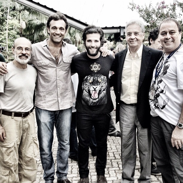 Bruno Gagliasso e FHC em gravação de especial da Globo (Foto: Reprodução/Instagram)