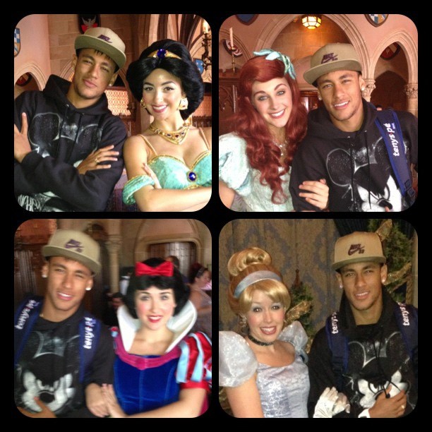Neymar e as princesas (Foto: Reprodução/Instagram)