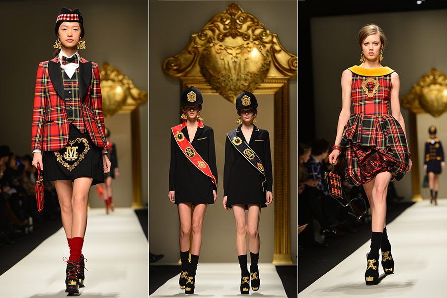 A Moschino buscou inspiração na Escócia para apresentar sua coleção de inverno 2013 na Semana de Moda de Milão