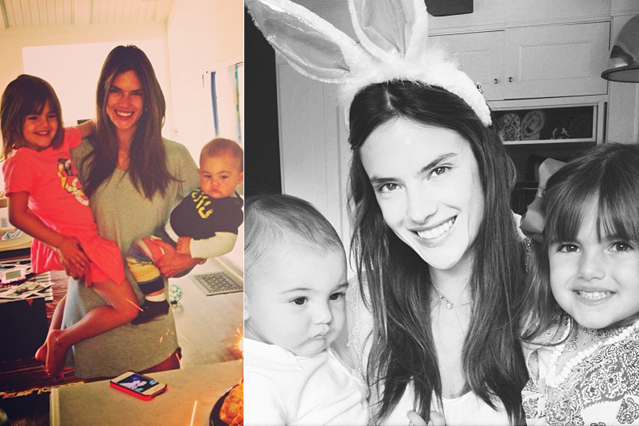 Alessandra Ambrósio com os filhos, Noah Phoenix e Anja Louise