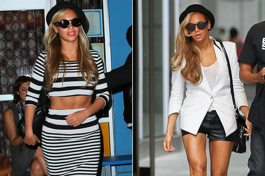 Beyoncé já usou vários óculos de sol estilosos, mas o modelo que não sai do rosto da cantora ultimamente é o "Blue Moon", da estilista Karen Walker
