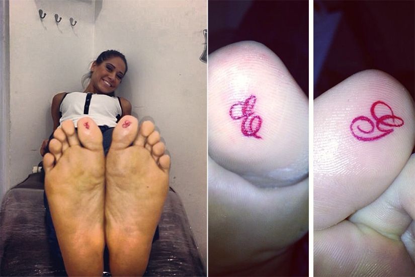 Na terça-feira, 20, Mayra Cardi surpreendeu ao tatuar as iniciais do marido nos dedões do pé. Mas ela não é a primeira famosa a fazer desenhos em lugares estranhos no corpo 