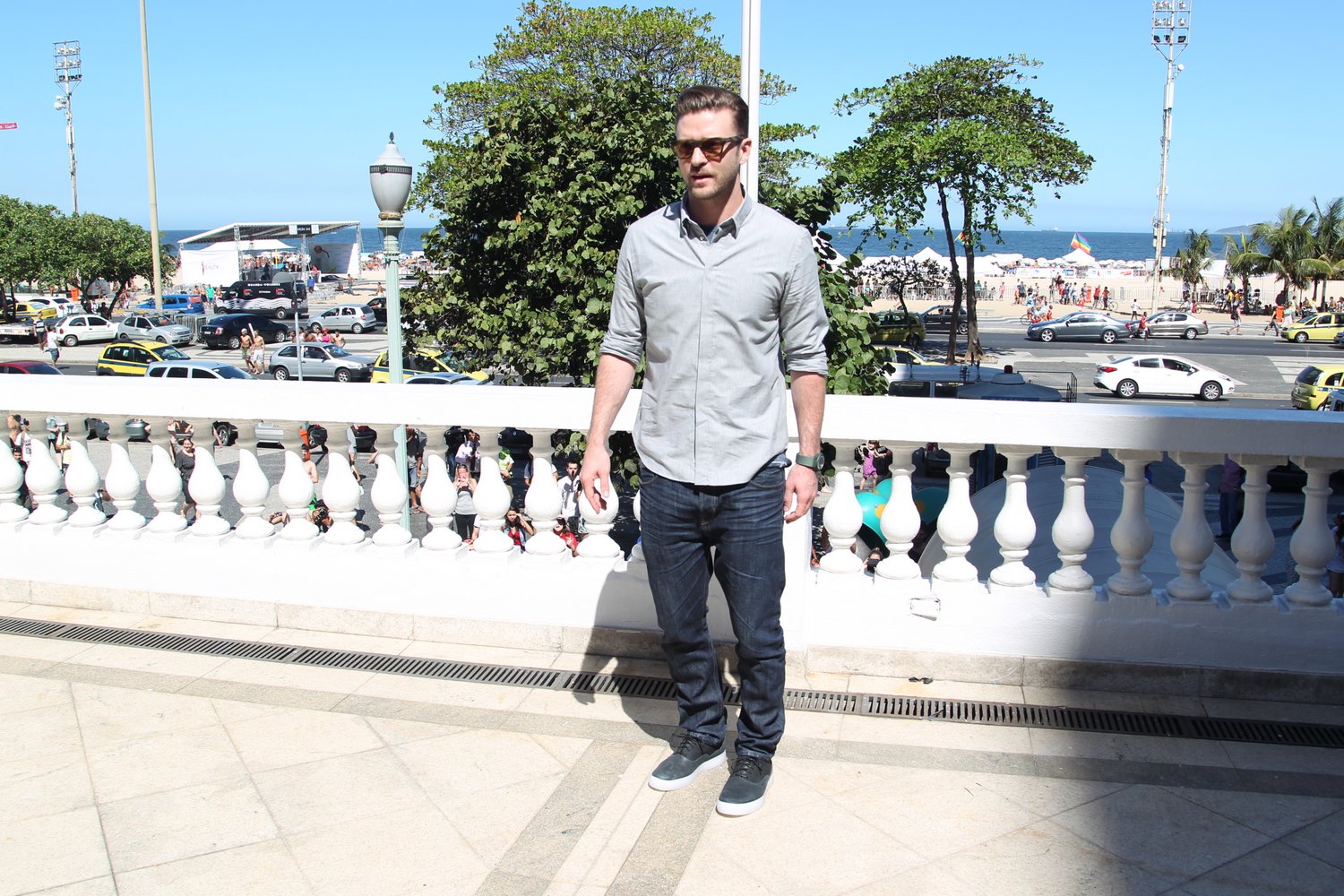Justin Timberlake chegou ao Copacabana Palace para lançar seu novo filme